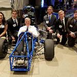GVSU Racing Team with President Haas at the Alumni Leadership Celebration